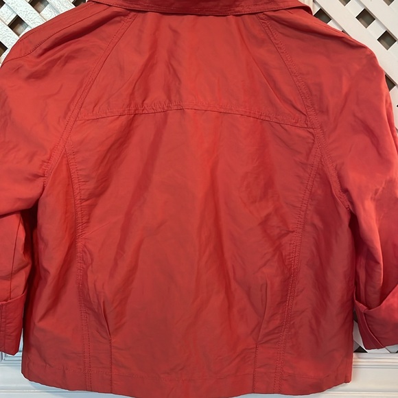 CAbi 913 coral orange cropped moto scooter jacket size small spring jacket EUC - Picture 7 of 7